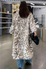 Load image into Gallery viewer, Leopard Print Open Front Long Shaggy Shearling Coat