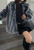 Load image into Gallery viewer, Stylish Black White Midi Faux Fur Women&#39;s Coat