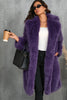 Load image into Gallery viewer, Camel  Notched Lapel Long Faux Fur Long Shaggy Women Coat