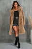 Load image into Gallery viewer, Camel  Notched Lapel Long Faux Fur Long Shaggy Women Coat