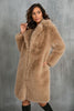 Load image into Gallery viewer, Camel  Notched Lapel Long Faux Fur Long Shaggy Women Coat