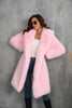 Load image into Gallery viewer, Camel  Notched Lapel Long Faux Fur Long Shaggy Women Coat