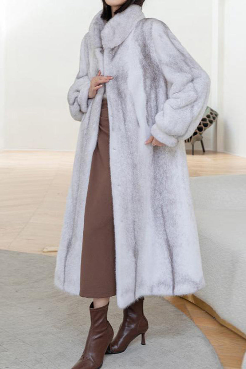 Load image into Gallery viewer, White Fluffy Faux Fur Long Sleeves Long Coat