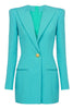 Load image into Gallery viewer, Lake Blue Peak Lapel Long Sleeves One Button Women Blazer