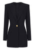 Load image into Gallery viewer, Lake Blue Peak Lapel Long Sleeves One Button Women Blazer