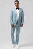 Load image into Gallery viewer, Light Blue Notched Lapel 2 Pieces Men&#39;s Prom Suits