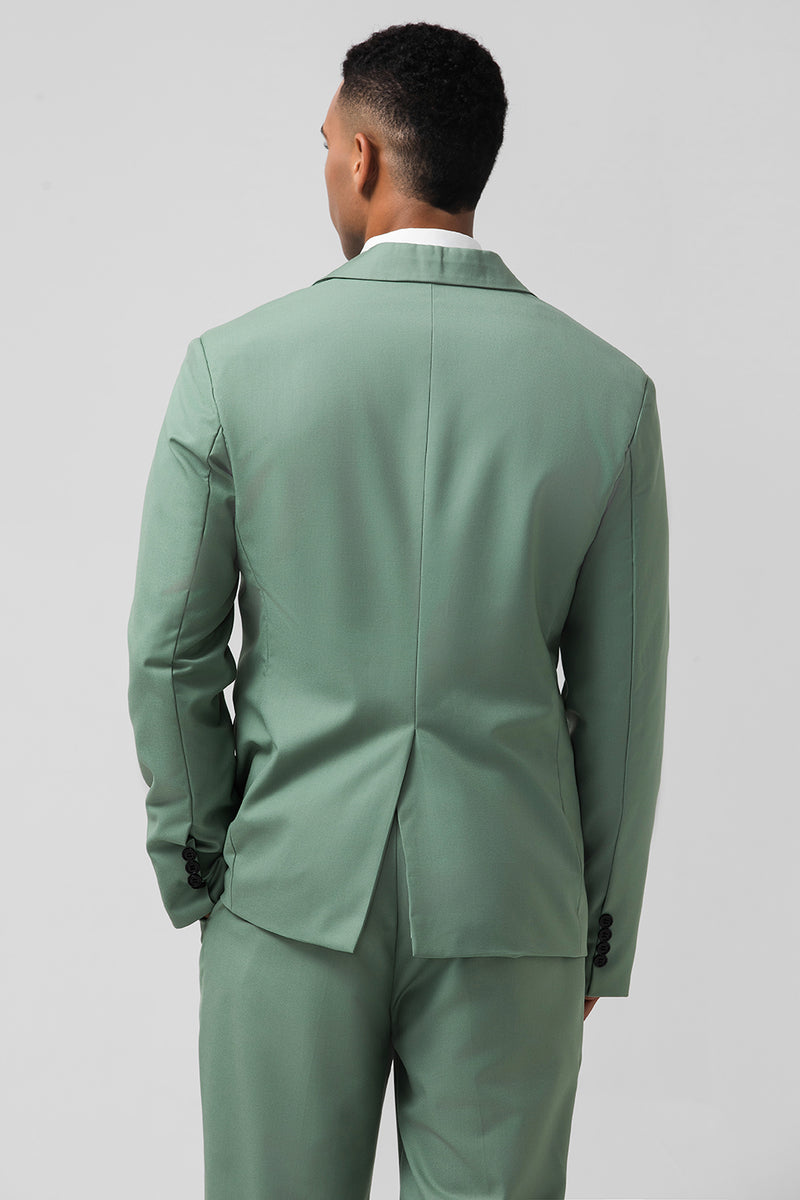 Load image into Gallery viewer, Grey Green Peak Lapel 2 Pieces Men&#39;s Wedding Party Suits