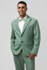 Load image into Gallery viewer, Grey Green Peak Lapel 2 Pieces Men&#39;s Wedding Party Suits