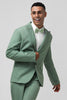 Load image into Gallery viewer, Grey Green Peak Lapel 2 Pieces Men&#39;s Wedding Party Suits