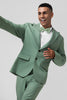 Load image into Gallery viewer, Grey Green Peak Lapel 2 Pieces Men&#39;s Wedding Party Suits