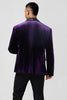 Load image into Gallery viewer, Dark Purple Shawl Lapel Velvet One Button Men&#39;s Prom Blazer