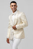 Load image into Gallery viewer, Sparkly Ivory Shawl Lapel Leopard Men&#39;s Prom Blazer