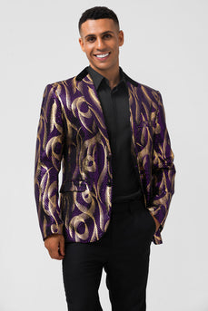 Sparkly Purple Sequins Notched Lapel Men's Prom Jacket