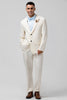 Load image into Gallery viewer, Ivory 2 Piece Notched Lapel Plaid Men&#39;s Wedding Suits