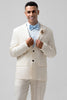 Load image into Gallery viewer, Ivory 2 Piece Notched Lapel Plaid Men&#39;s Wedding Suits