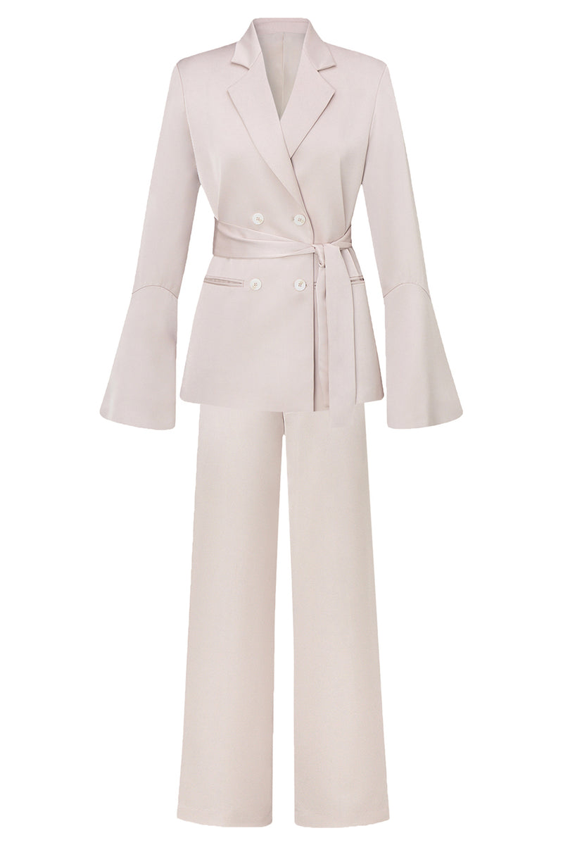 Load image into Gallery viewer, Champagne Notched Lapel Women Party Suits with Belt