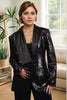 Load image into Gallery viewer, Sparkly Black Sequins Shawl Lapel Women Party Blazer