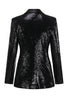 Load image into Gallery viewer, Sparkly Black Sequins Shawl Lapel Women Party Blazer