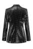 Load image into Gallery viewer, Sparkly Silver Peak Lapel Sequins Women Party Suits