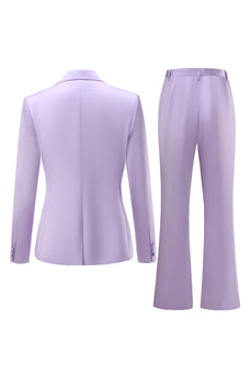 Purple 2 Pieces Peak Lapel Women Party Suits