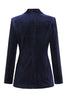 Load image into Gallery viewer, Sparkly Navy Beaded Shawl Lapel 2 Pieces Women Party Suits with Belt