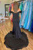 Load image into Gallery viewer, Sparkly Black Long Beaded Prom Dress with Feathers and Fringes