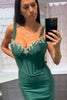 Load image into Gallery viewer, Sparkly Dark Green Corset Long Satin Beaded Prom Dress