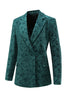 Load image into Gallery viewer, Dark Green 2 Pieces Jacquard Notched Lapel Women Party Suits with Belts