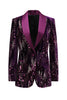 Load image into Gallery viewer, Sparkly Purple Shawl Lapel Sequins Women Prom Blazer