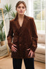 Load image into Gallery viewer, Sparkly Coffee Beaded Peak Lapel Women Prom Blazer