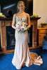 Load image into Gallery viewer, Sparkly Champagne Mermaid Spaghetti Straps Beaded Long Prom Dress