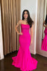 Load image into Gallery viewer, Sparkly Fuchsia Mermaid Spaghetti Straps Beaded Satin Long Prom Dress