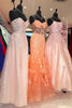 Load image into Gallery viewer, Sparkly Mermaid Orange Corset Long Prom Dress with Appliques