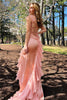 Load image into Gallery viewer, Blush Ruffled Long Chiffon Prom Dress with Slit