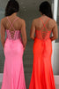 Load image into Gallery viewer, Sparkly OrangeBeaded  Corset Long Prom Dress with Slit