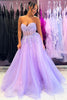 Load image into Gallery viewer, Sparkly Lilac Sweetheart Corset A Line Long Prom Dress