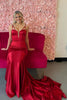 Load image into Gallery viewer, Burgundy Spaghetti Straps Long Corset Prom Dress