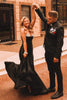 Load image into Gallery viewer, Sparkly Black Mermaid Strapless Long Prom Dress with Beading