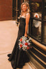 Load image into Gallery viewer, Sparkly Black Mermaid Strapless Long Prom Dress with Beading