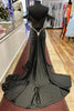 Load image into Gallery viewer, Sparkly Black Corset Long Beaded Prom Dress with Feathers