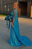 Load image into Gallery viewer, Sparkly Blue One Shoulder Long Sequins Prom Dress with Slit