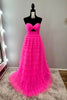 Load image into Gallery viewer, Sweetheart  Fuchsia A Line Long Tiered Tulle Prom Dress