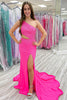 Load image into Gallery viewer, Sparkly Black One Shoulder Cut Out Long Satin Prom Dress with Beading