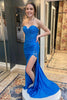 Load image into Gallery viewer, Sweetheart Sparkly Blue Long Corset Prom Dress with Appliques