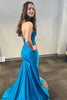 Load image into Gallery viewer, Beaded Sparkly Blue Strapless Long Satin Prom Dress