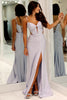 Load image into Gallery viewer, Sparkly Lilac Corset Beaded Keyhole Long Prom Dress with Slit