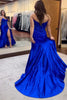 Load image into Gallery viewer, Sparkly Royal Blue Corset Long Beaded Prom Dress with Slit