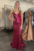 Load image into Gallery viewer, Fuchsia Sparkly Sequins Long Prom Dress