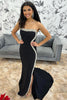 Load image into Gallery viewer, Sparkly Black Mermaid Beaded Long Prom Dress with Slit