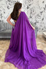 Load image into Gallery viewer, Sparkly Grape Spaghetti Straps Sequins Side Cape Long Prom Jumpsuits